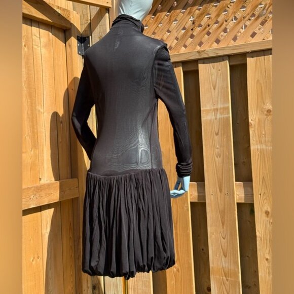 🆕 RAT & BOA 🧿 NWOT Lui Sheer Mesh Long Sleeve Mini Dress, Black - Sz M - Picture 6 of 13